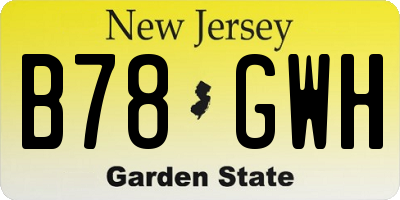 NJ license plate B78GWH