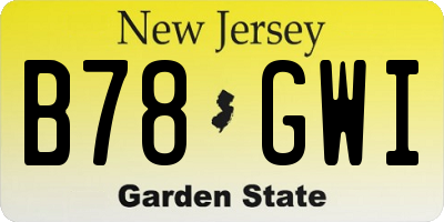 NJ license plate B78GWI