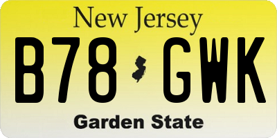 NJ license plate B78GWK