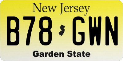 NJ license plate B78GWN