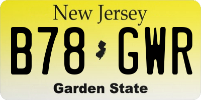 NJ license plate B78GWR
