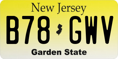 NJ license plate B78GWV