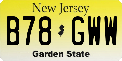 NJ license plate B78GWW