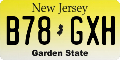 NJ license plate B78GXH
