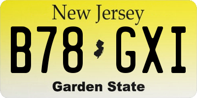 NJ license plate B78GXI