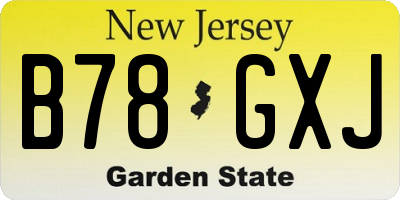 NJ license plate B78GXJ
