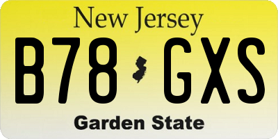NJ license plate B78GXS