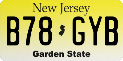 NJ license plate B78GYB