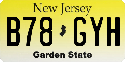 NJ license plate B78GYH
