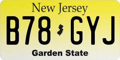 NJ license plate B78GYJ