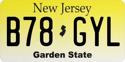 NJ license plate B78GYL