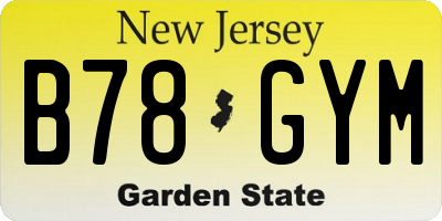 NJ license plate B78GYM