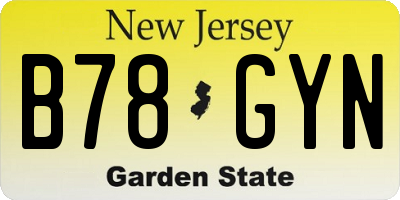 NJ license plate B78GYN
