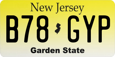 NJ license plate B78GYP
