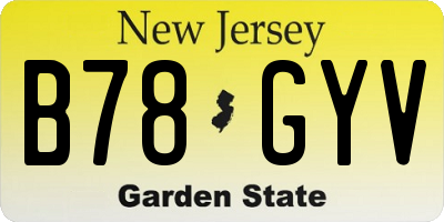 NJ license plate B78GYV
