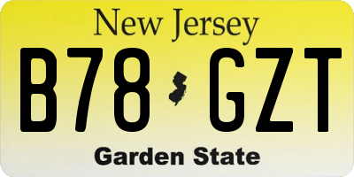 NJ license plate B78GZT