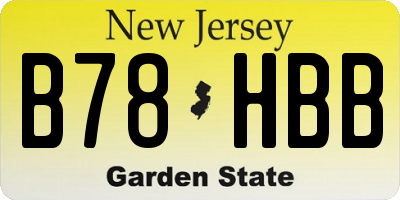 NJ license plate B78HBB