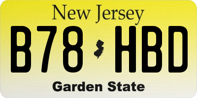 NJ license plate B78HBD