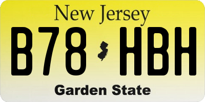 NJ license plate B78HBH