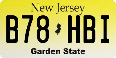 NJ license plate B78HBI