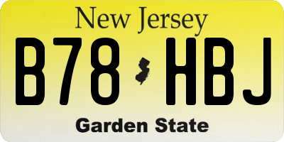 NJ license plate B78HBJ
