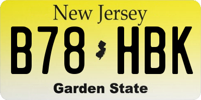 NJ license plate B78HBK