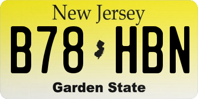 NJ license plate B78HBN