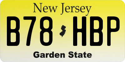 NJ license plate B78HBP