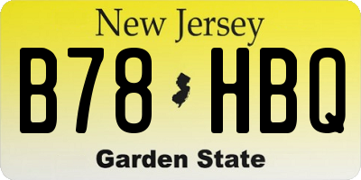 NJ license plate B78HBQ