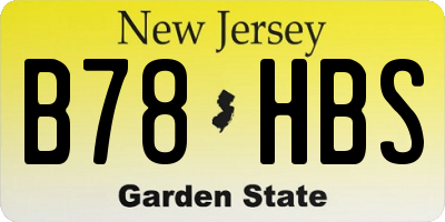 NJ license plate B78HBS