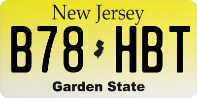 NJ license plate B78HBT