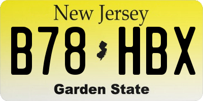 NJ license plate B78HBX