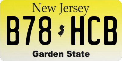 NJ license plate B78HCB