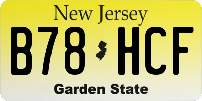 NJ license plate B78HCF