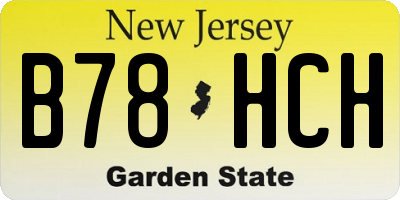 NJ license plate B78HCH