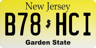 NJ license plate B78HCI