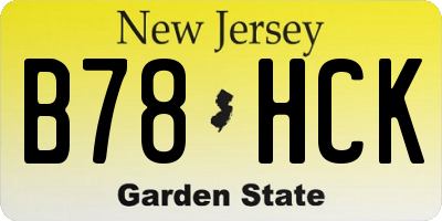 NJ license plate B78HCK