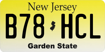 NJ license plate B78HCL