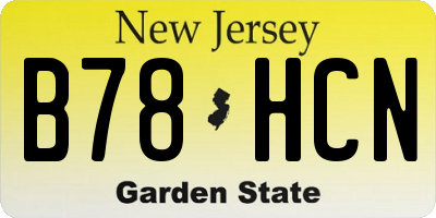NJ license plate B78HCN