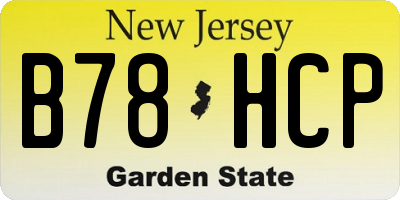 NJ license plate B78HCP