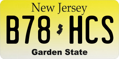 NJ license plate B78HCS
