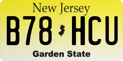 NJ license plate B78HCU
