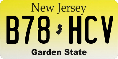 NJ license plate B78HCV