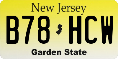 NJ license plate B78HCW
