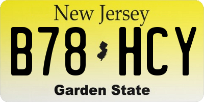 NJ license plate B78HCY