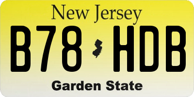 NJ license plate B78HDB