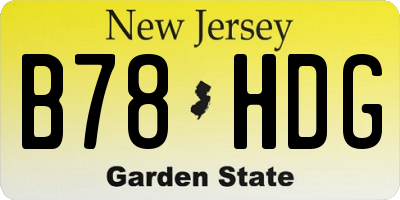 NJ license plate B78HDG