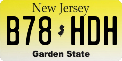 NJ license plate B78HDH