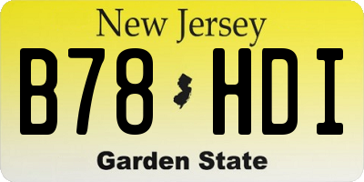 NJ license plate B78HDI