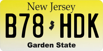NJ license plate B78HDK